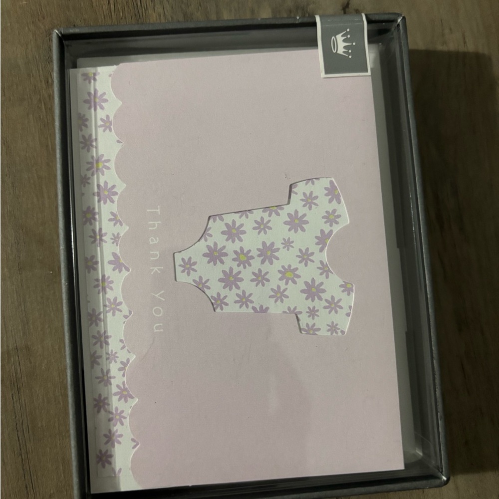 Hallmark Purple and White Thank You Cards with Delicate Design
